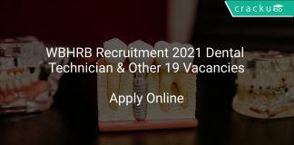 WBHRB Recruitment 2021 Dental Technician & Other 19 Vacancies