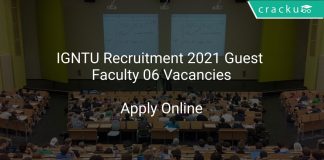 IGNTU Recruitment 2021 Guest Faculty 06 Vacancies