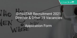 SVNIRTAR Recruitment 2021 Director & Other 19 Vacancies