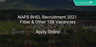 NAPS BHEL Recruitment 2021 Fitter & Other 158 Vacancies