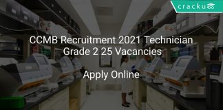 CCMB Recruitment 2021 Technician Grade 2 25 Vacancies