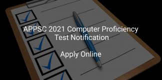 APPSC 2021 Computer Proficiency Test Notification