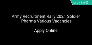 Army Recruitment Rally 2021 Soldier Pharma Various Vacancies