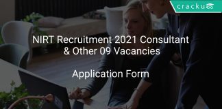 NIRT Recruitment 2021 Consultant & Other 09 Vacancies