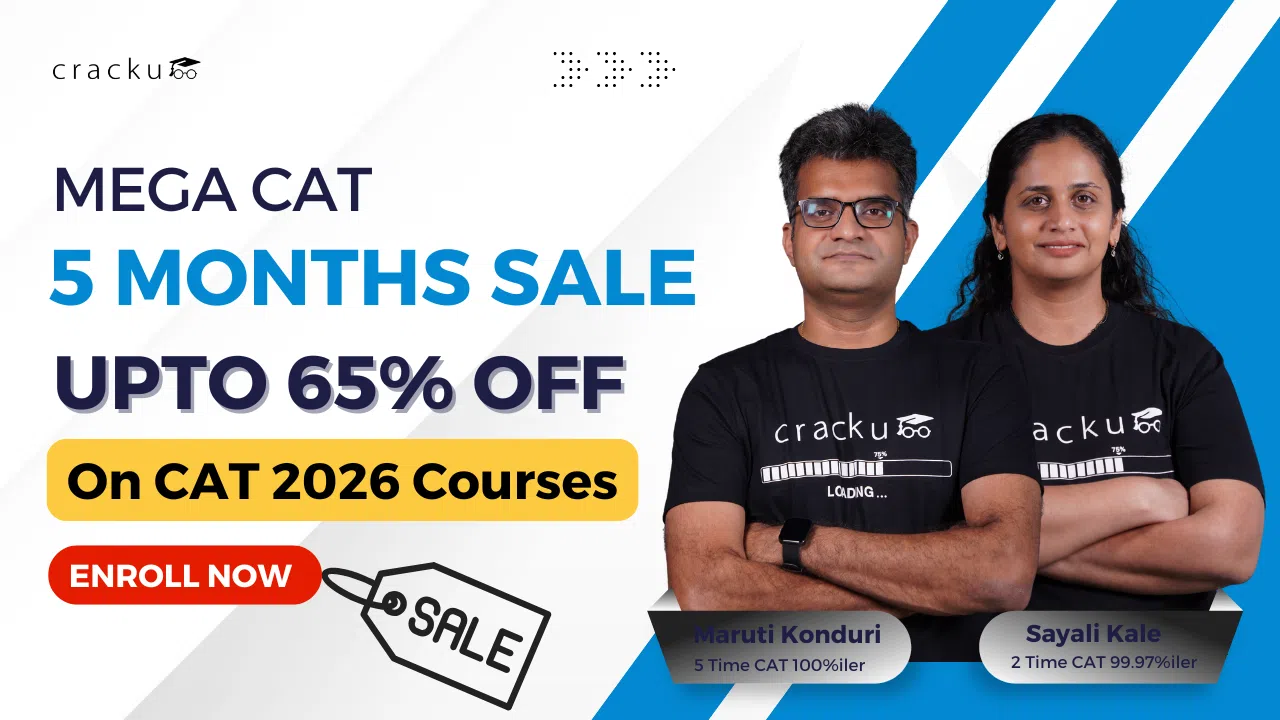 CAT 5-months Sale - 🎉Top rated Cracku CAT 2026 Courses at upto 65% Off.