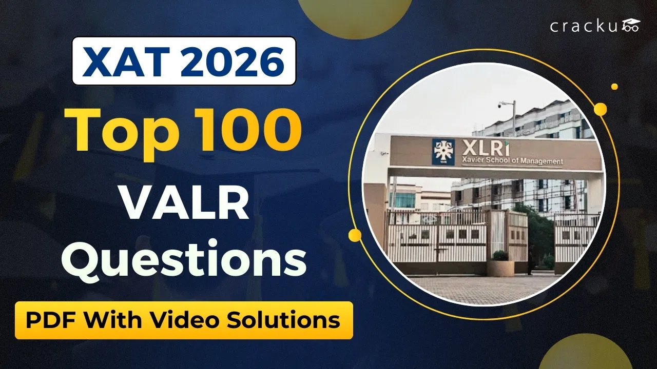 Top 100 XAT 2026 VALR Questions PDF With Video Solutions image