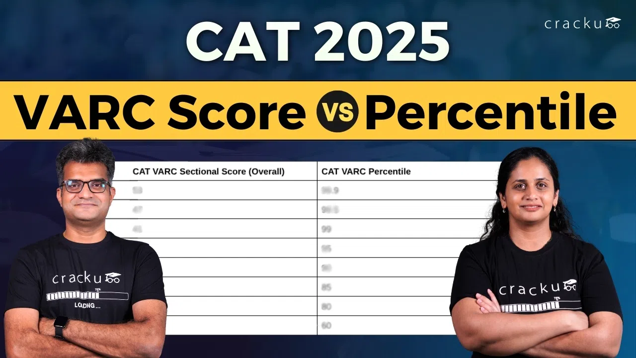 CAT VARC Score vs Percentile 2025, Check Ideal VARC Score image