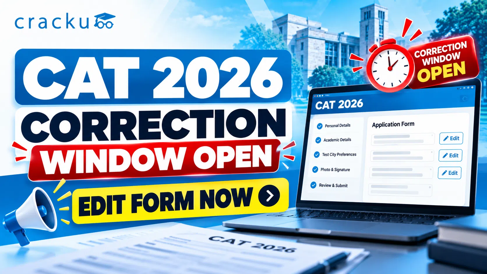 CAT 2026 Form Correction Window Open: Edit Form Now!