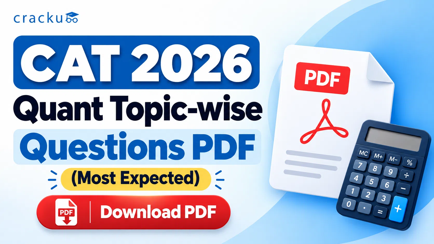 CAT 2026 Quant Topic-wise Questions PDF (Most Expected)