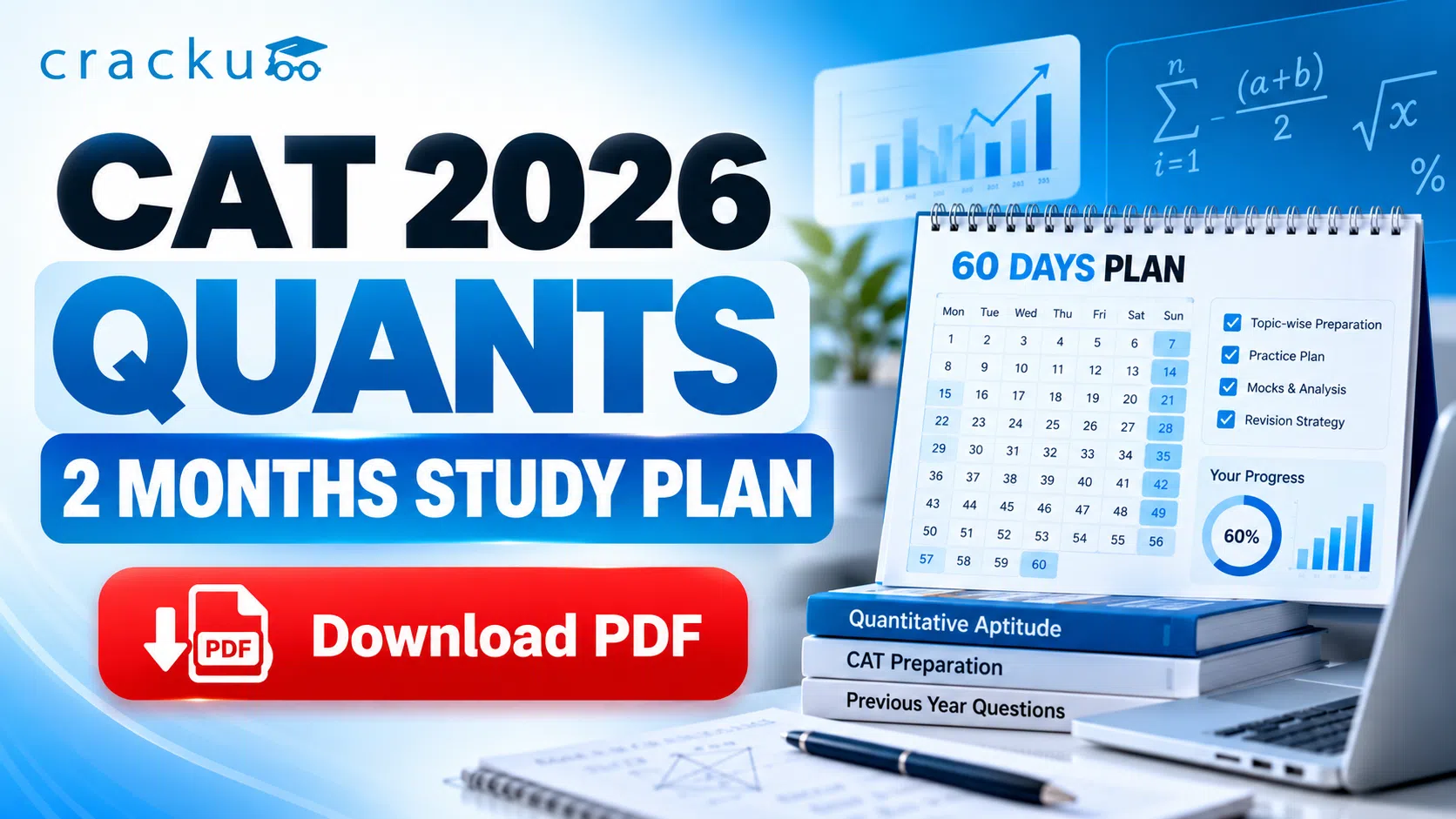 CAT Quant 2 Month Study Plan for 99+ Percentile in CAT 2026