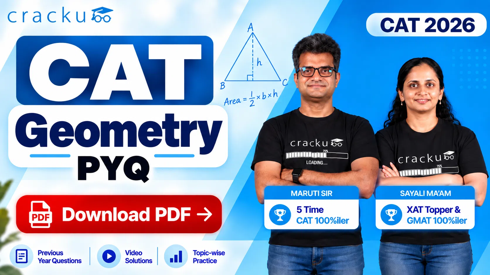 CAT Geometry PYQs PDF with Video Solutions, Download Now