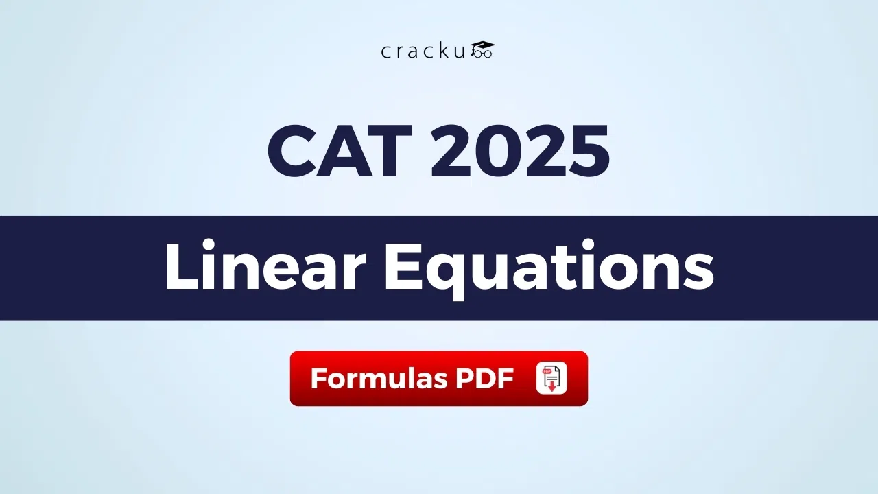 CAT Linear Equations Formulas PDF, Check & Download Now