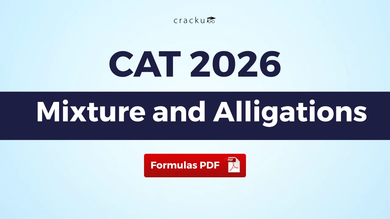 CAT Mixture and Alligations Formula PDF, Download Now