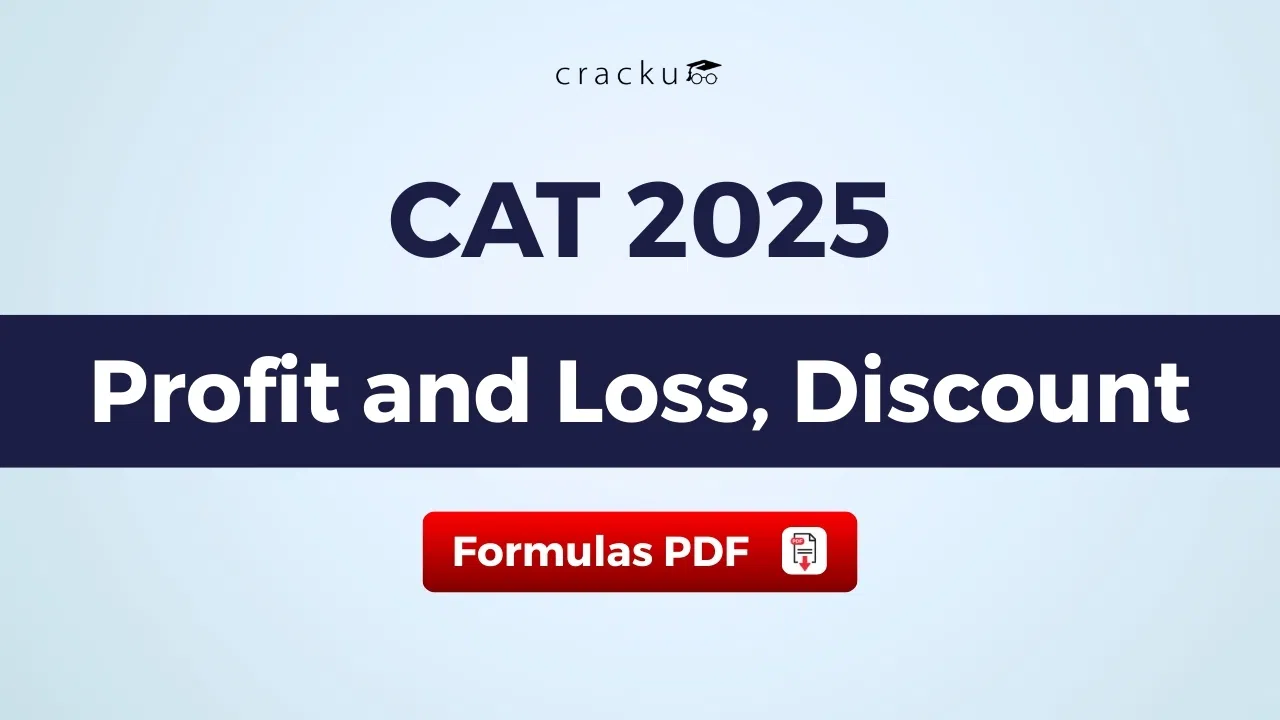CAT Profit, Loss and Discount Formulas PDF, Download Now