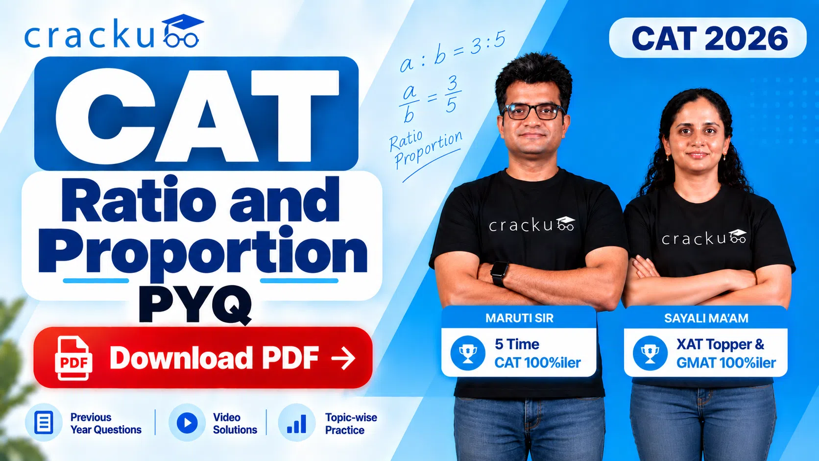 CAT Ratio and Proportion PYQ with Video Solutions PDF