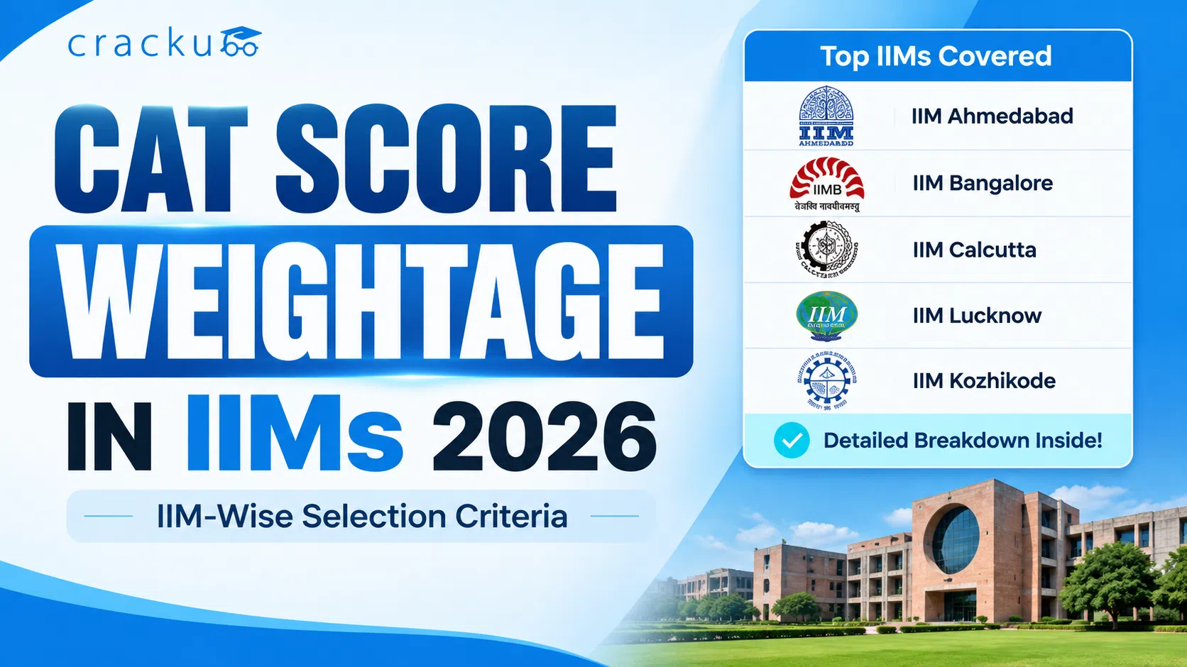 CAT Score Weightage in IIMs 2026, IIM-wise Selection Criteria image