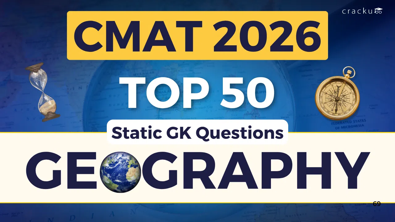 CMAT 2026 Top-50 Static GK Questions on Geography PDF image