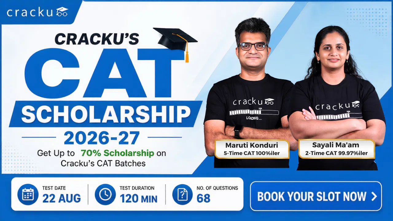 Cracku's CAT Scholarship Test 2026-27: Book Your Slot Now