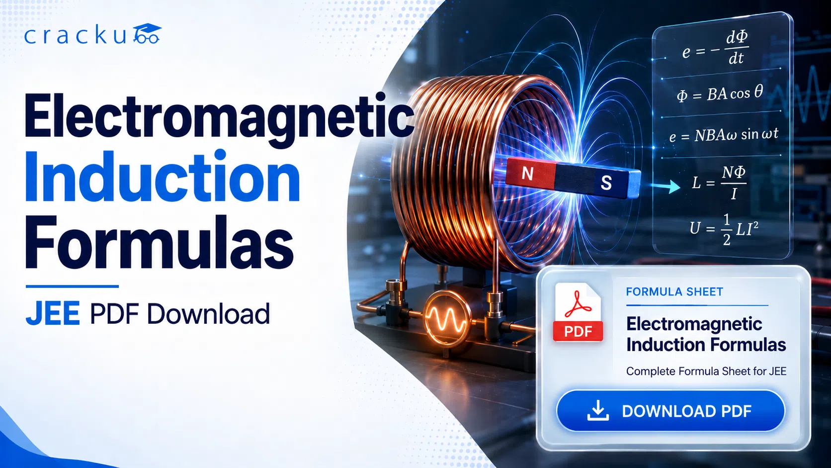 Electromagnetic Induction Formulas For JEE 2027, Check PDF image