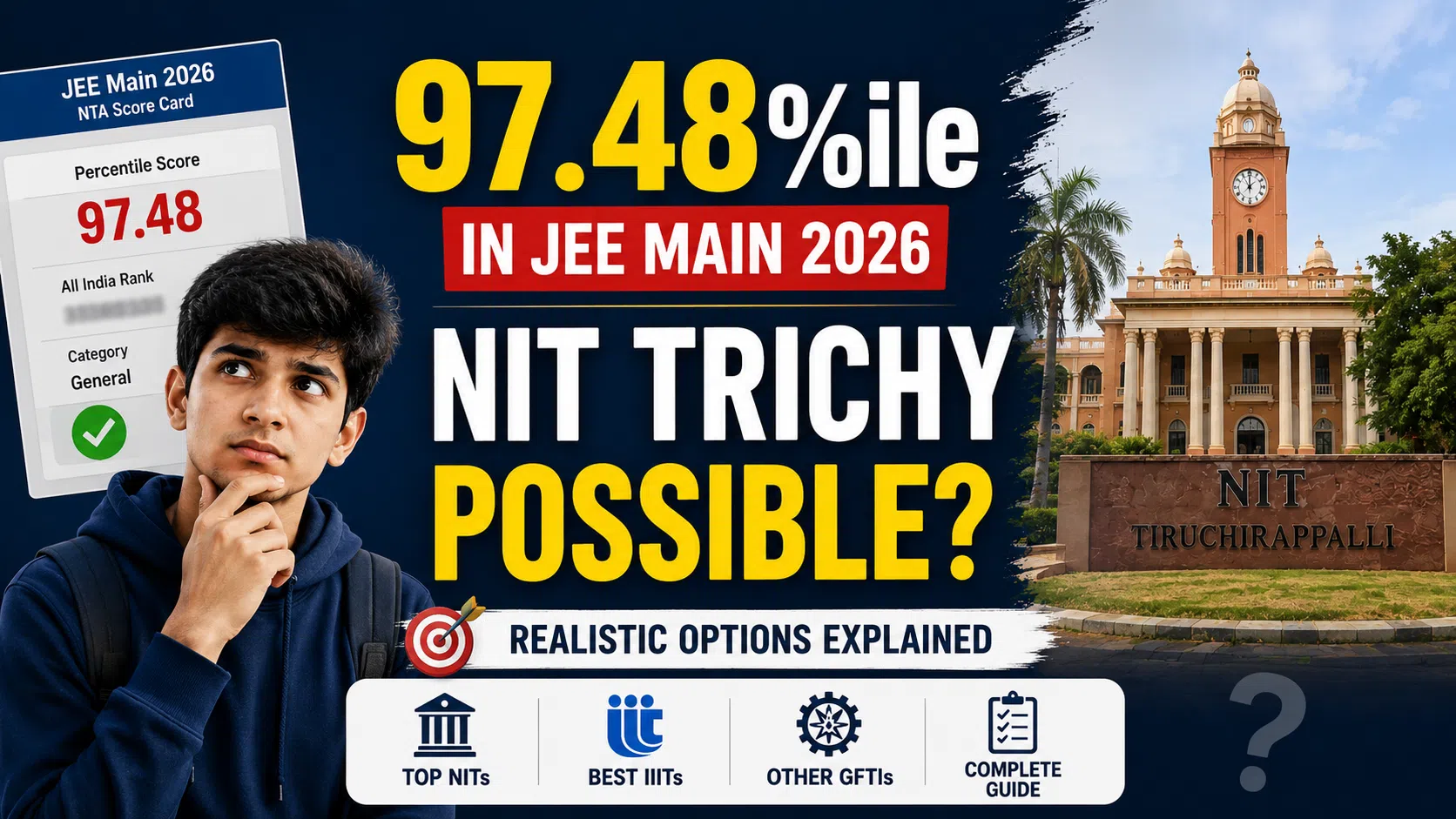 Got 97.48 Percentile in JEE Mains 2026. Is NIT Trichy Possible?