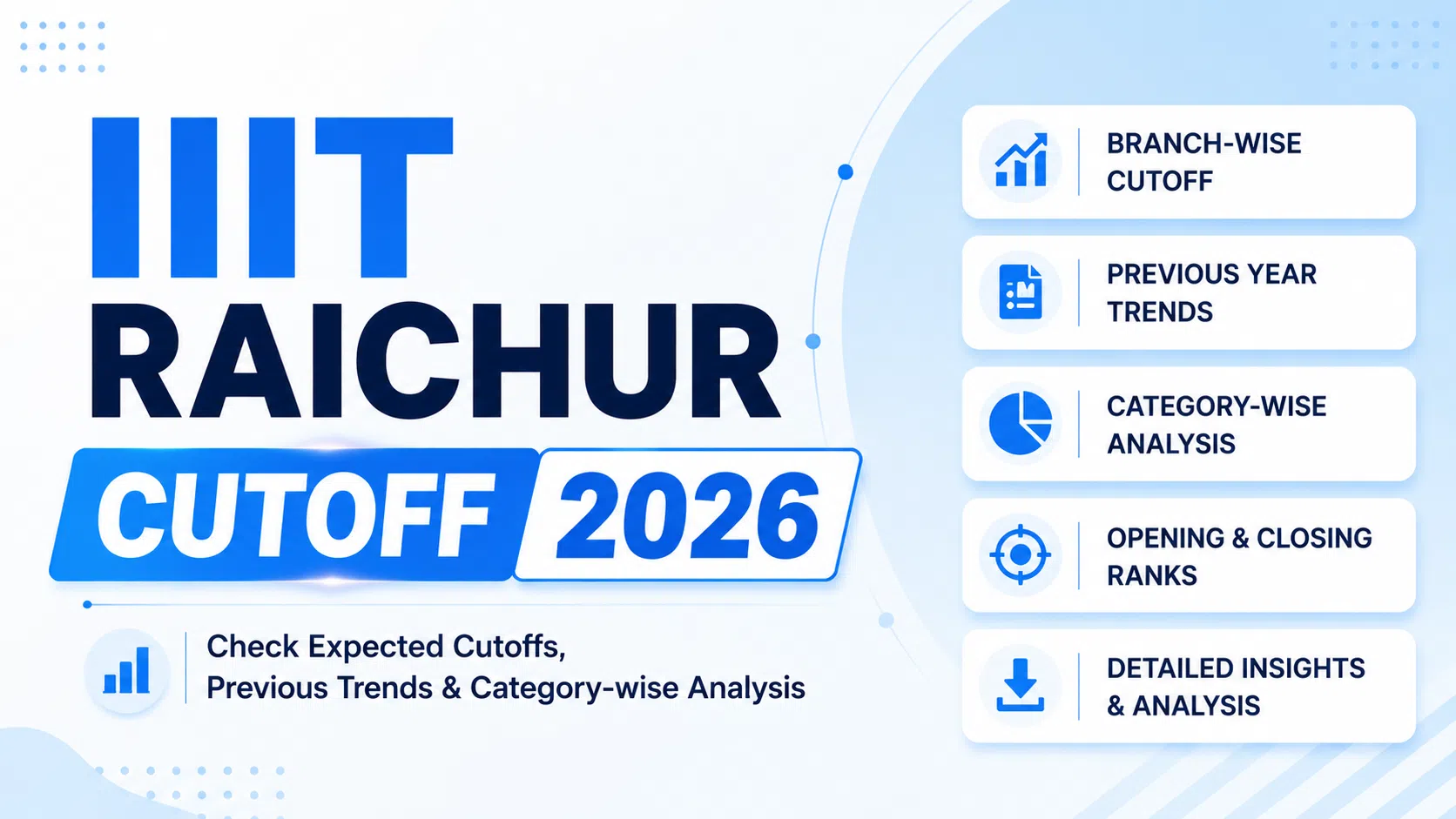 IIIT Raichur Cutoff 2026, JEE Category wise Expected Cut-off image
