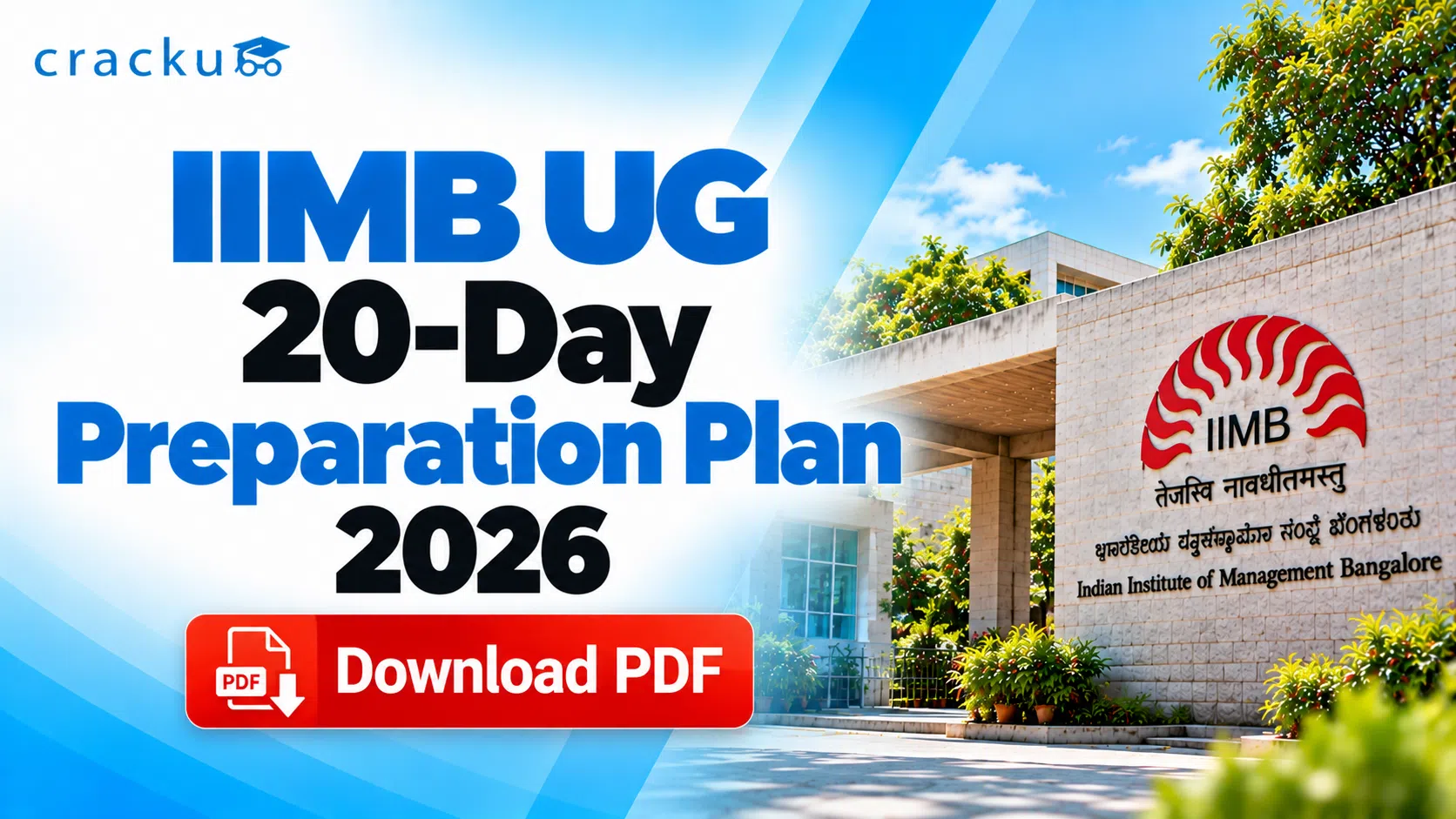 IIMB UG 20-Day Preparation Plan 2026, Section-wise Strategy