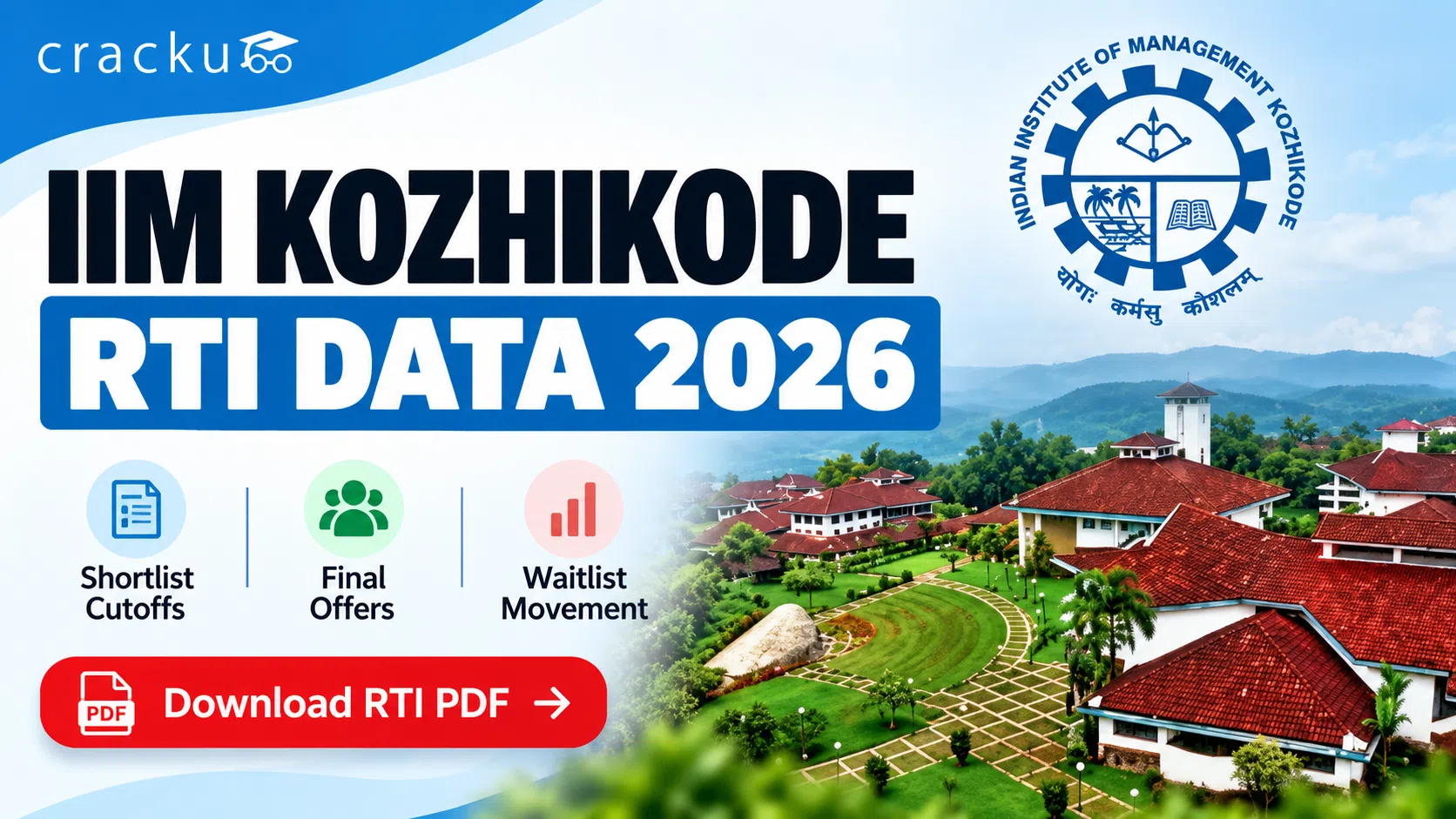 IIM Kozhikode RTI Data 2026 PDF: Cutoff, Shortlists & Offers