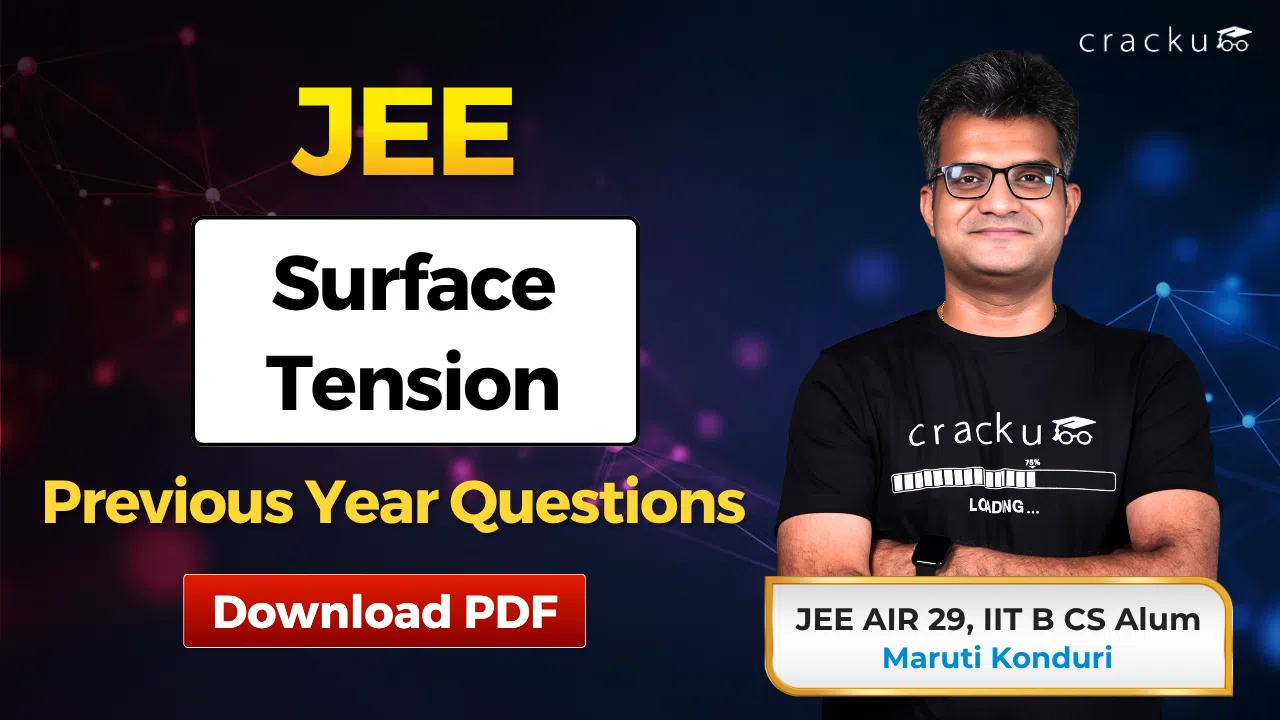 JEE Surface Tension PYQs With Video Solutions, Download PDF image