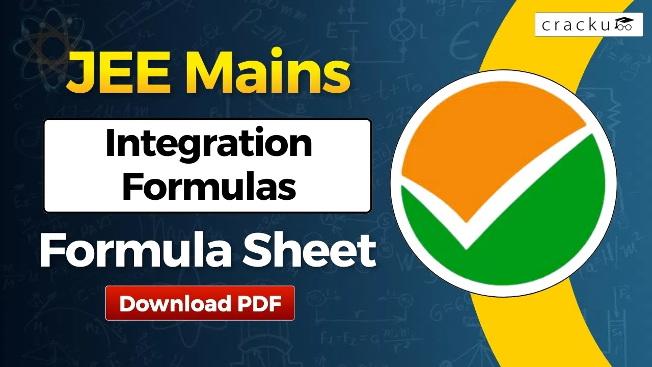Integration Formulas For JEE 2026, Check & Download PDF image