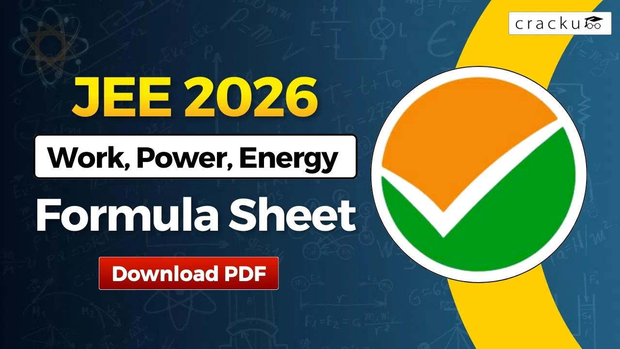 Work Power Energy Formulas For JEE 2026, Download PDF