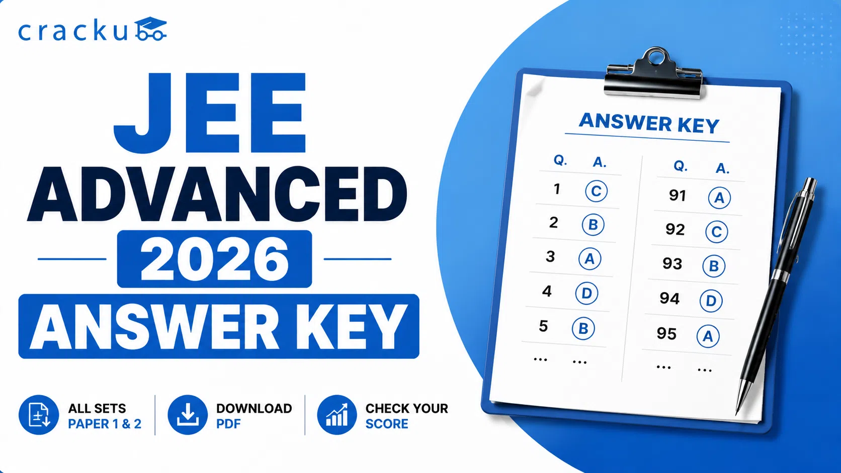 JEE Advanced 2026 Answer Key Out, Download Paper 1, 2 PDF