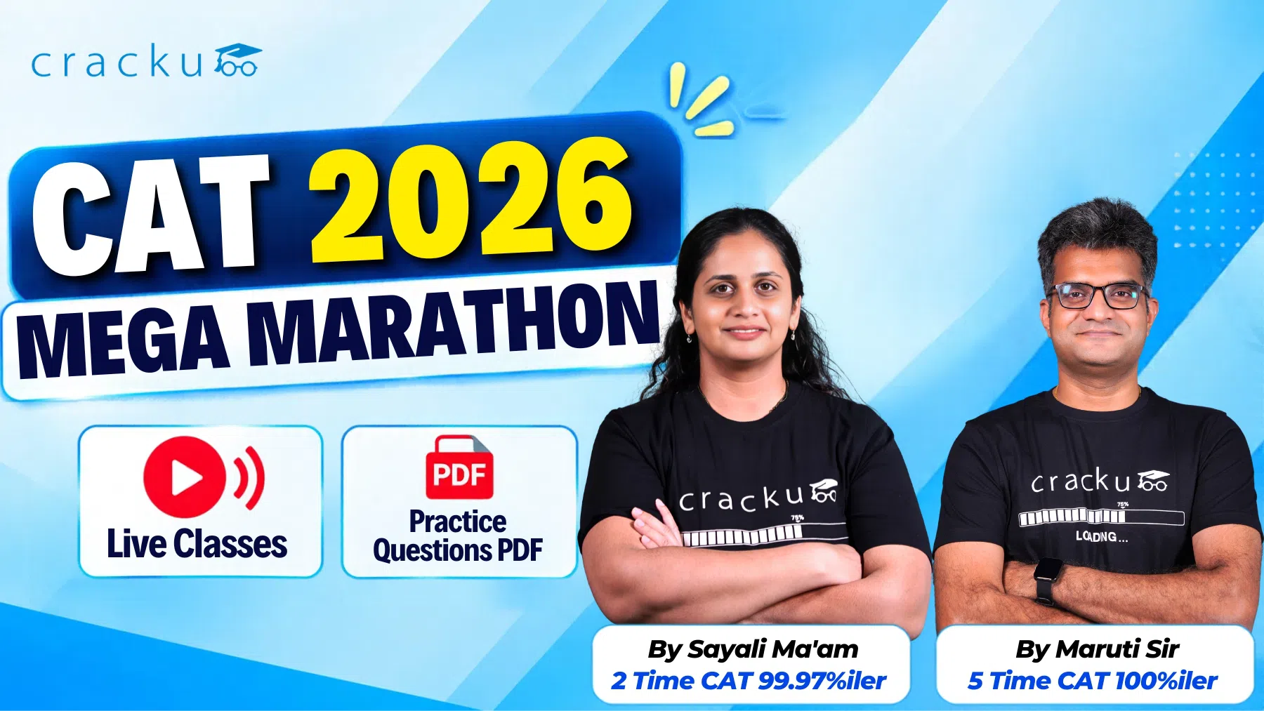 CAT 2026 Mega Marathon: Live Classes, Practice Question PDF image