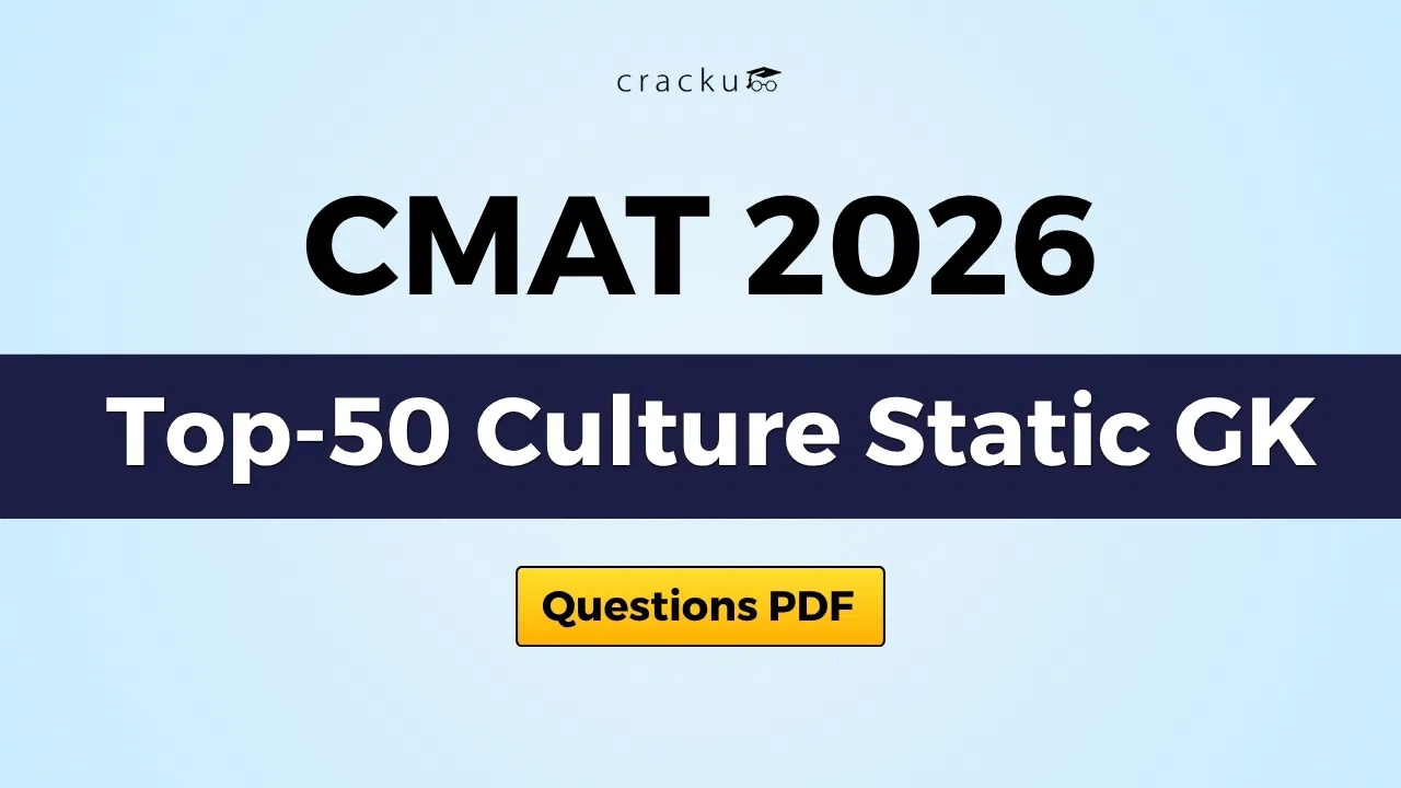 CMAT 2026 Top-50 Culture Static GK Questions PDF image