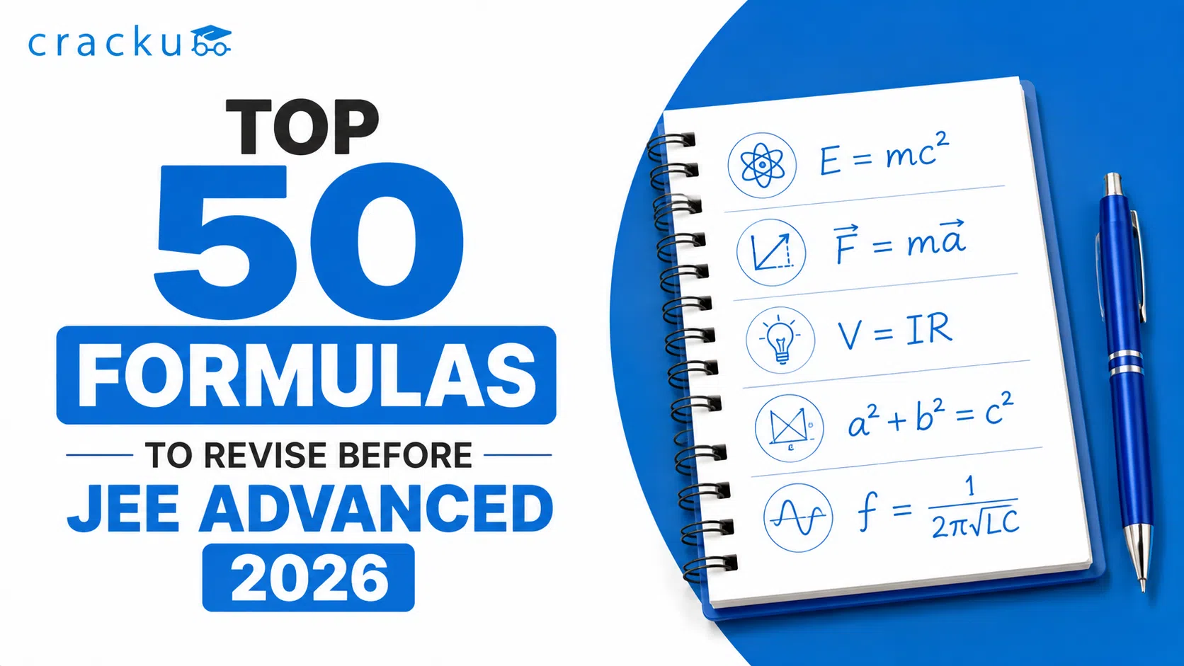 Top 50 Formulas to Revise Before JEE Advanced 2026