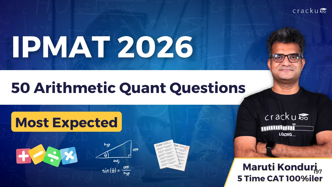 Top 50 IPMAT Arithmetic Questions  PDF with Video Solutions image