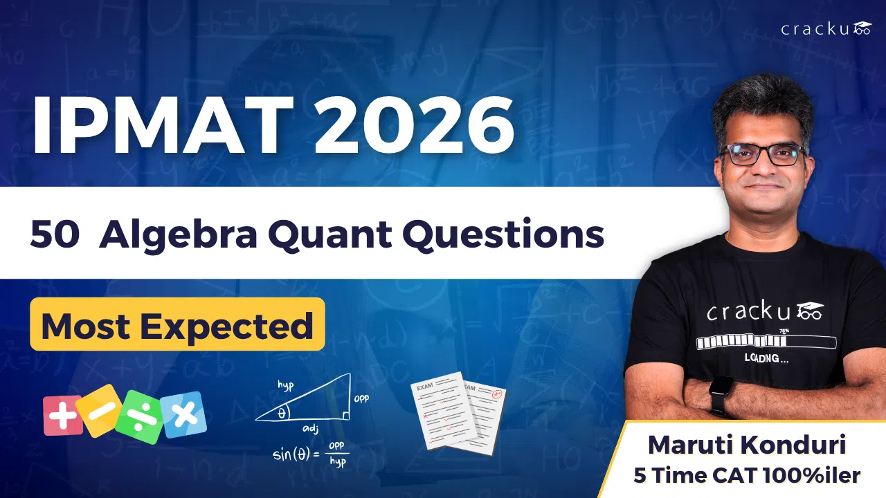 Top 50 IPMAT Algebra Questions PDF with Video Solutions image