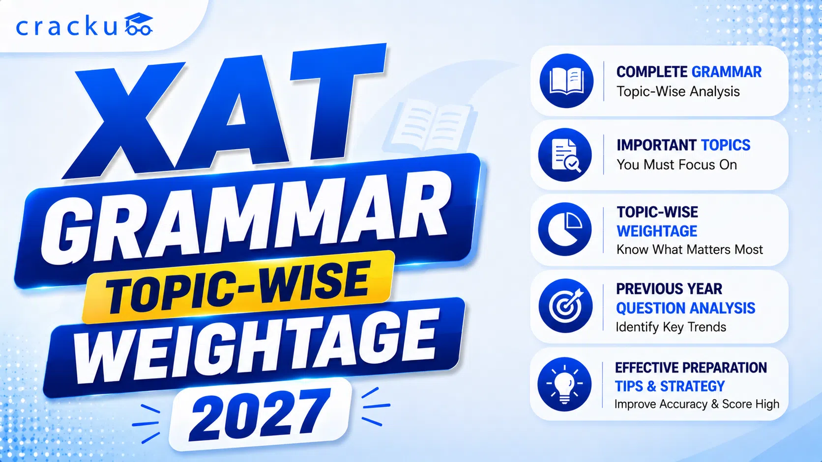 XAT Grammar Topic-Wise Weightage 2027, PYQ Analysis image