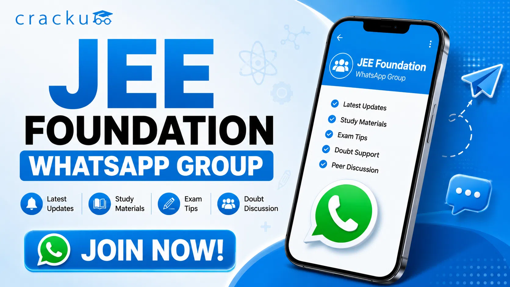 Cracku's JEE Foundation WhatsApp Group 2027, Join Now