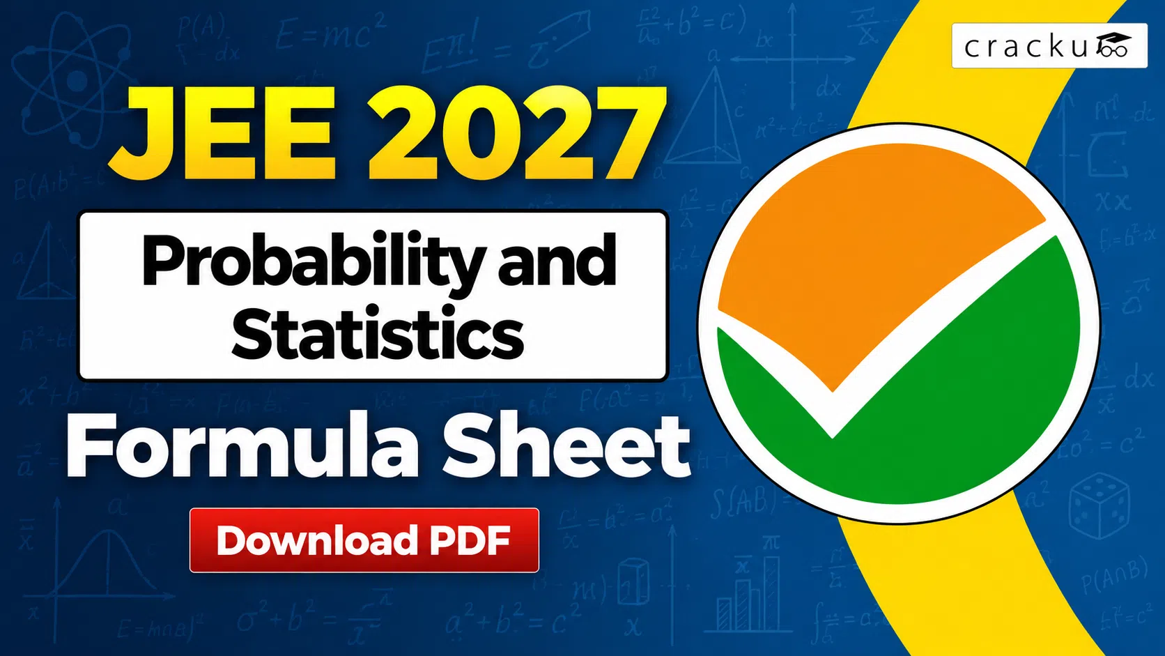 Probability and Statistics Formulas For JEE 2027, Complete PDF image