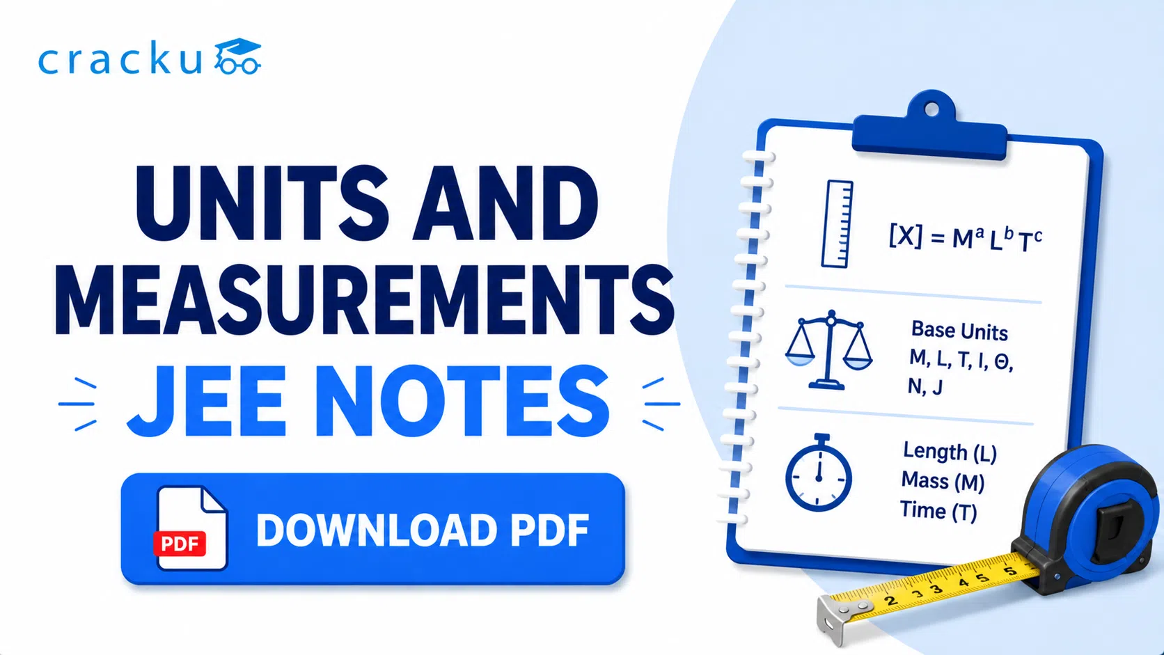 Units and Measurements JEE Notes PDF, Download Now