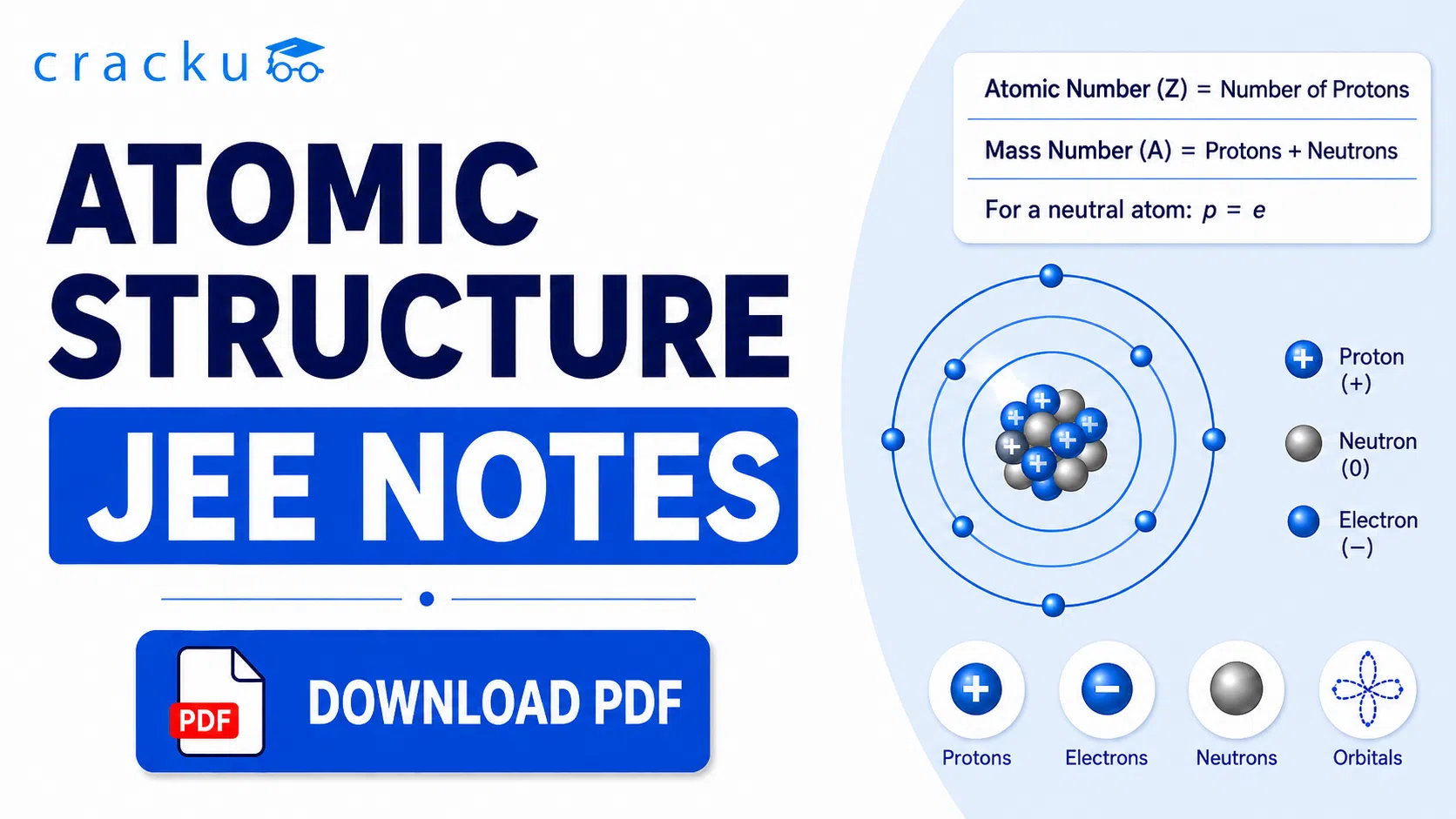 Atomic Structure JEE Notes PDF, Formulas, Practice Questions