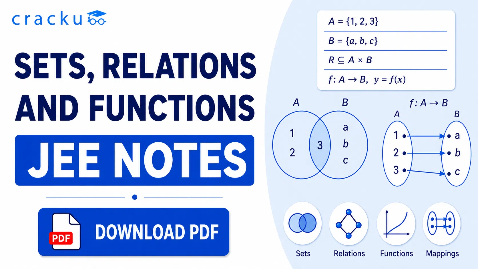 Sets, Relations and Functions JEE Notes PDF, Download Now
