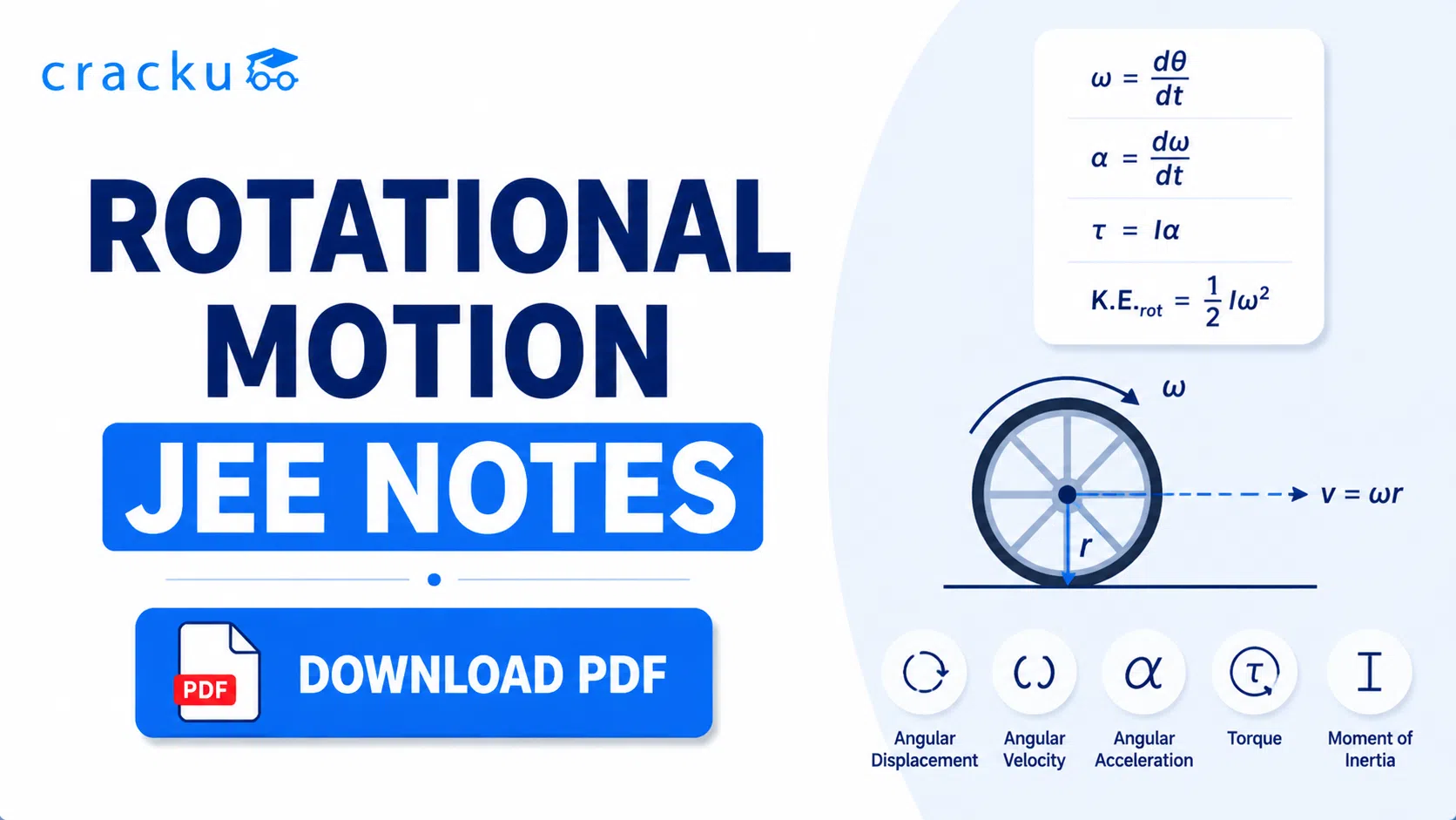 Rotational Motion JEE Notes, Download PDF & Formulas