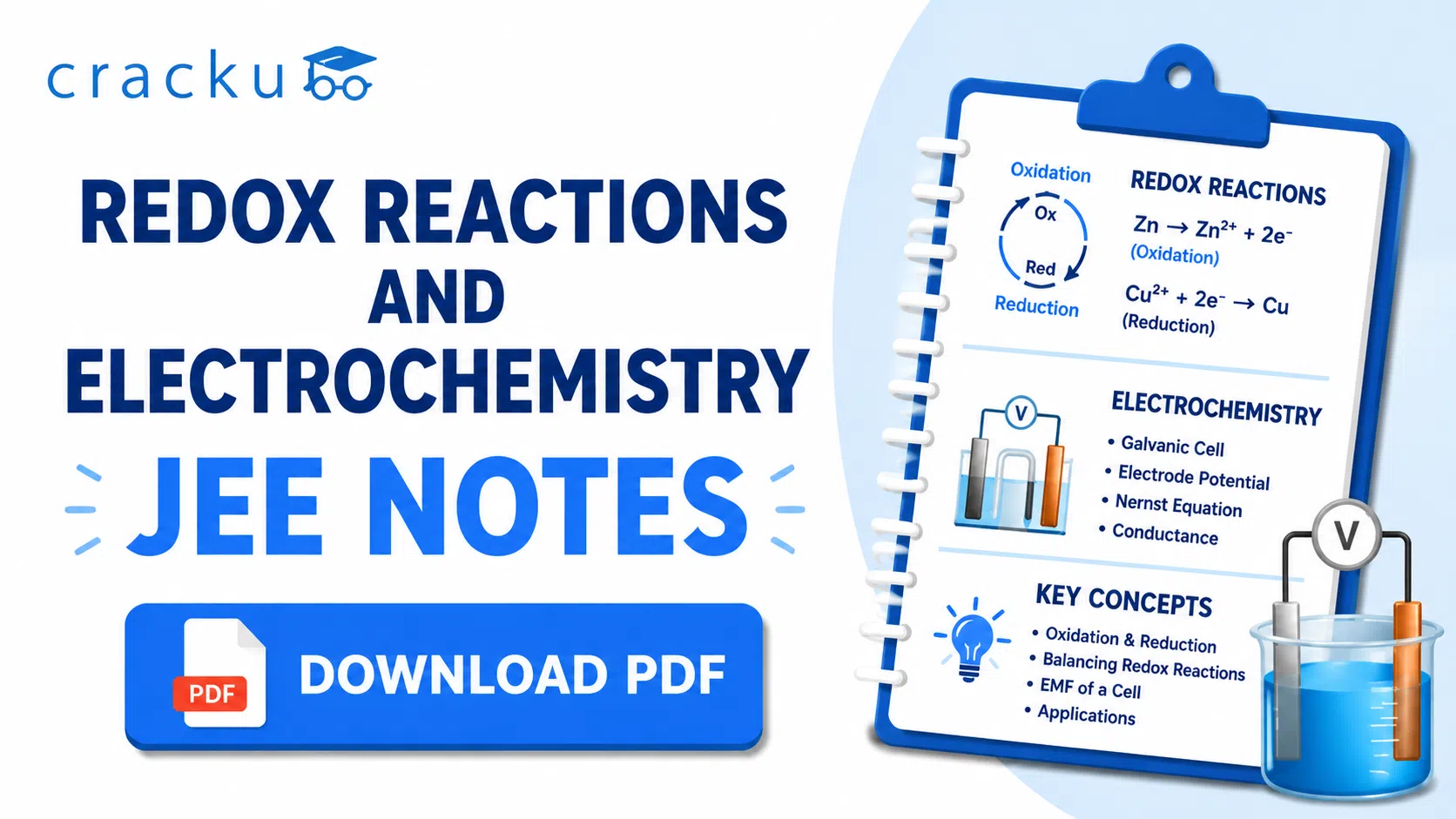 Redox Reactions and Electrochemistry JEE Notes, Download Now