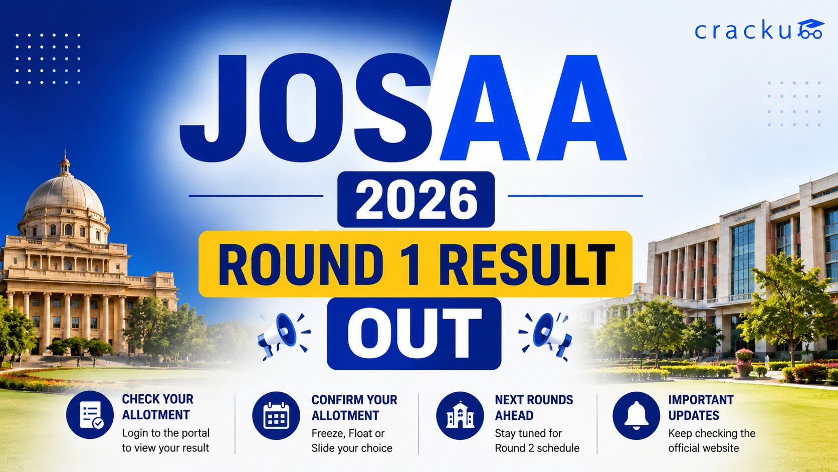 JOSAA 2026 Round 1 Result OUT, Link Active at @josaa.nic.in image
