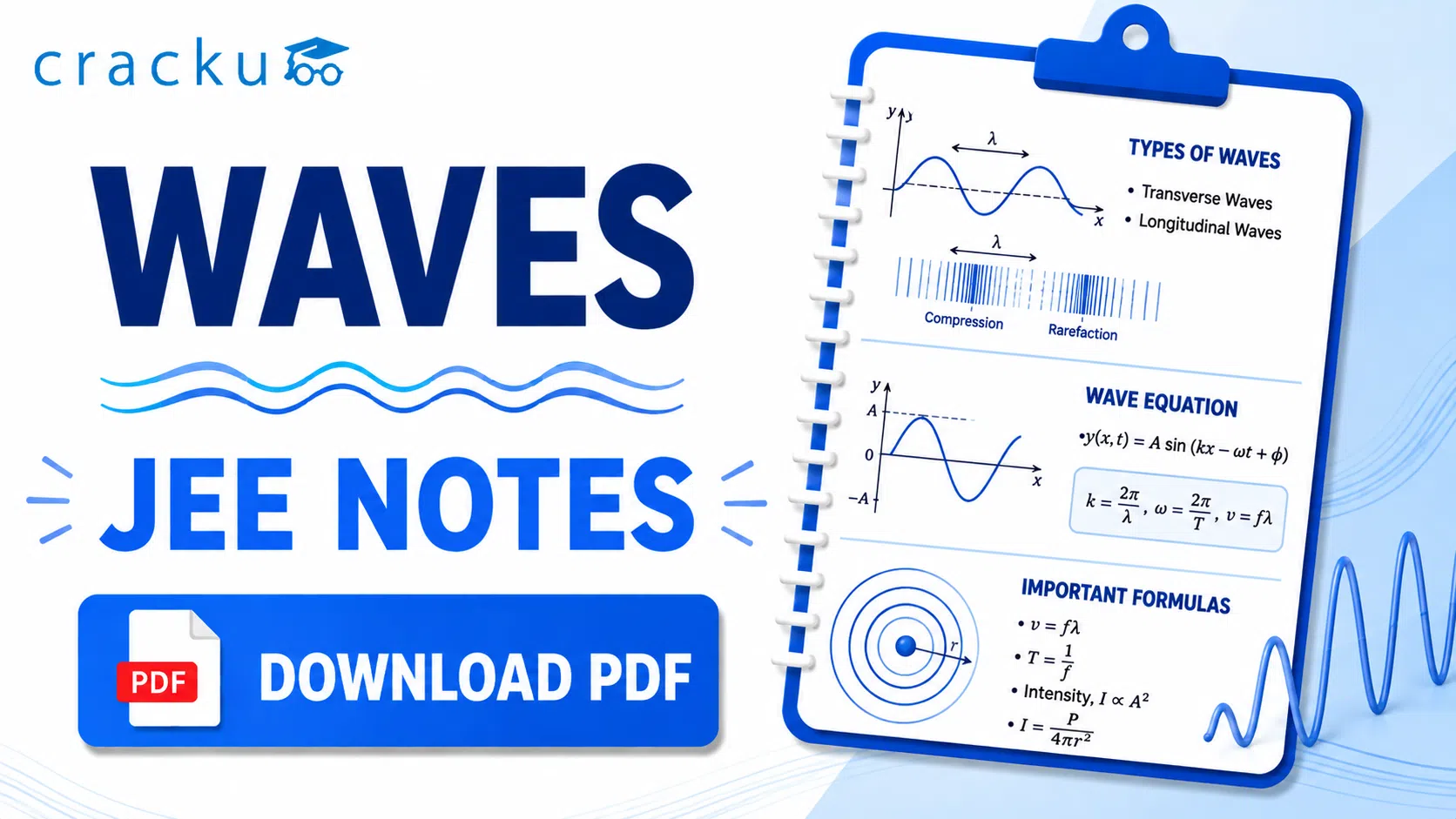 Waves JEE Notes PDF, Practice Questions: Download Now