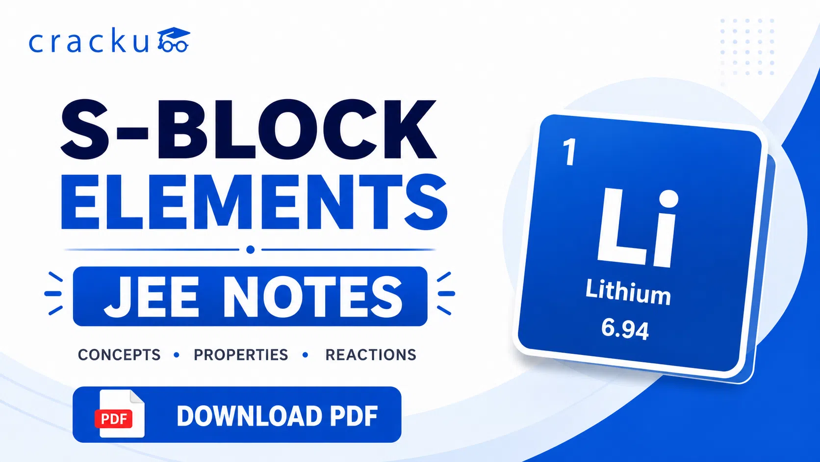 s-Block Elements JEE Notes, Download PDF & Formulas image