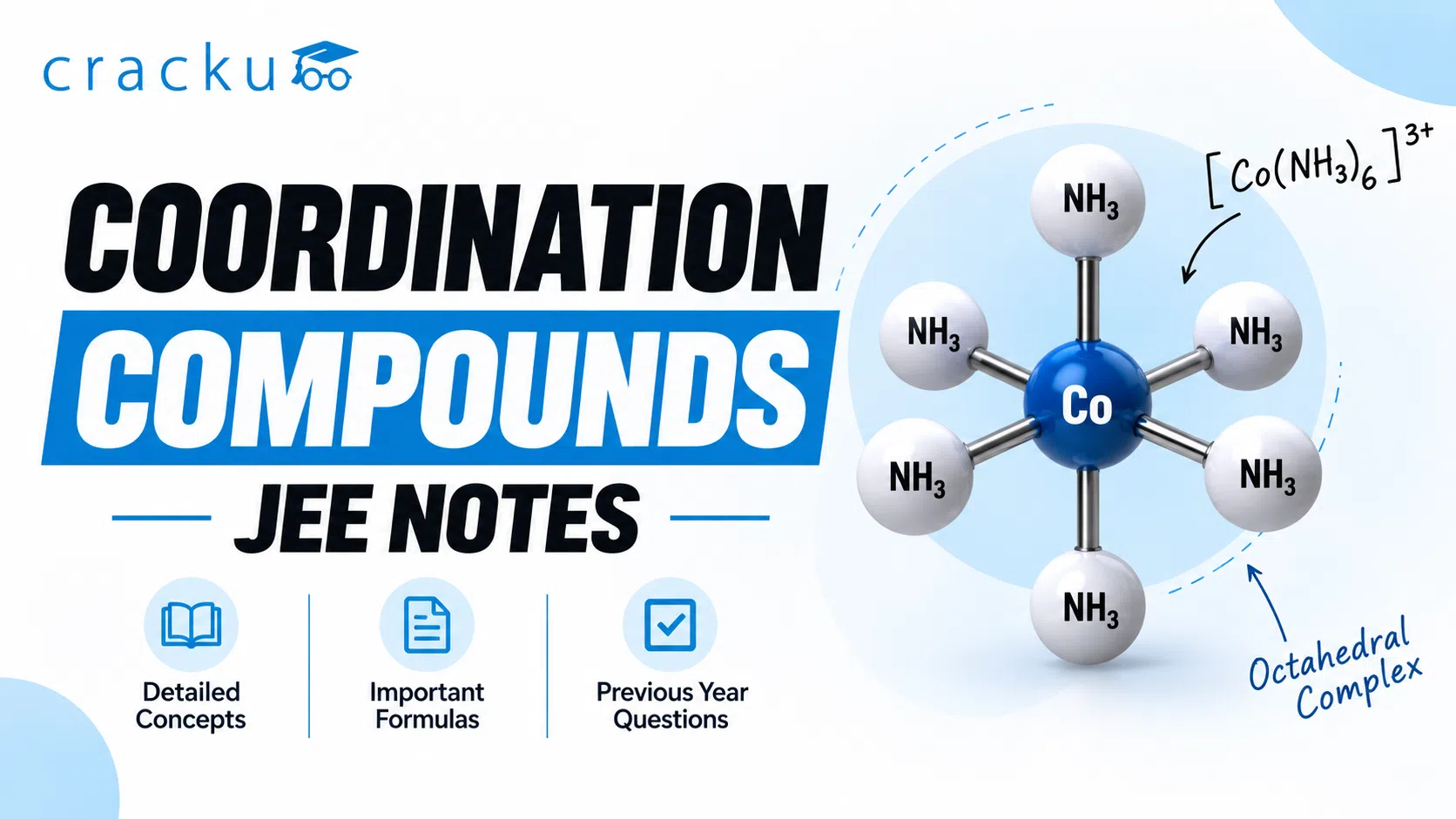 Coordination Compounds JEE Notes, Download PDF & Formulas