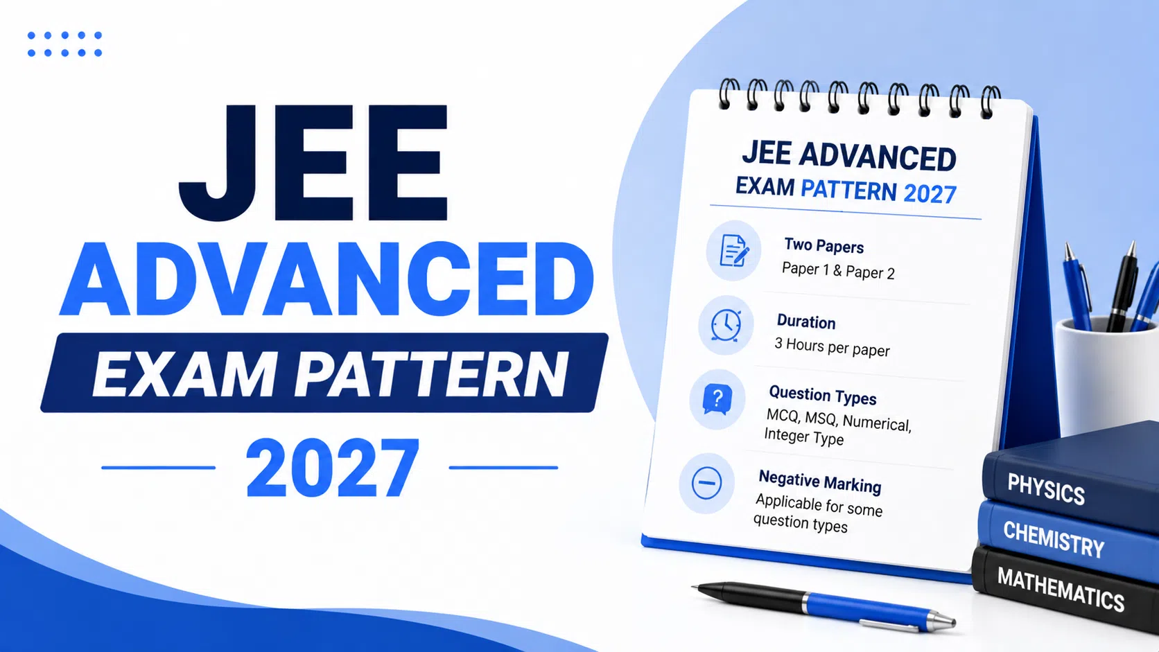 JEE Advanced Exam Pattern 2027, Negative Marking, Duration