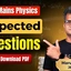 JEE Mains Physics Expected Questions 2026, Download PDF